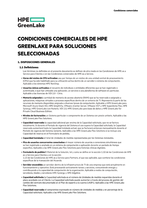 HPE GreenLake Commercial Terms for select solutions thumbnail