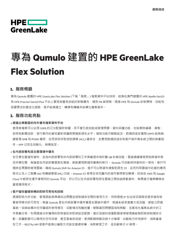 HPE GreenLake Flex Solutions built with Qumulo thumbnail