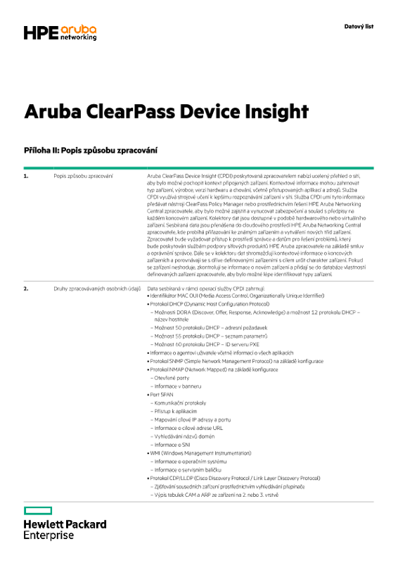 Aruba ClearPass Device Insight – příloha II a III thumbnail