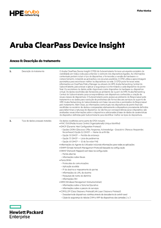 Aruba ClearPass Device Insight Anexos II e III thumbnail
