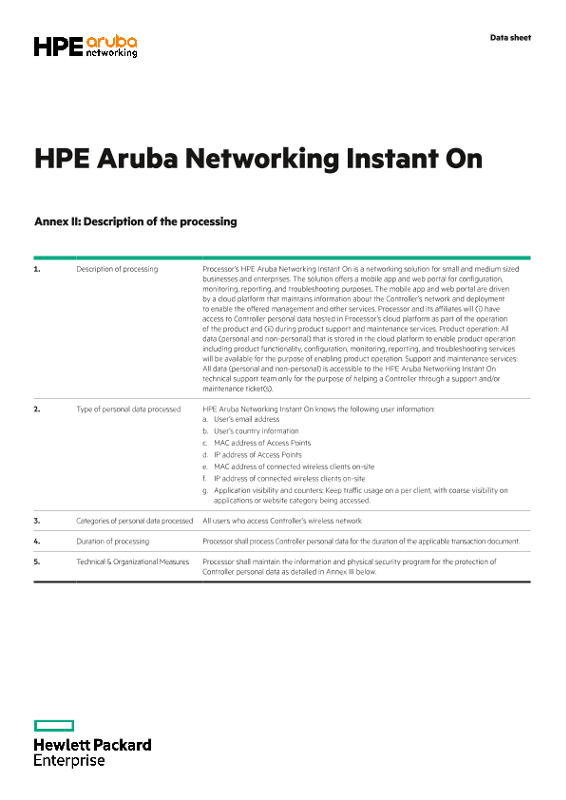 HPE Networking Instant On Annex II and III thumbnail