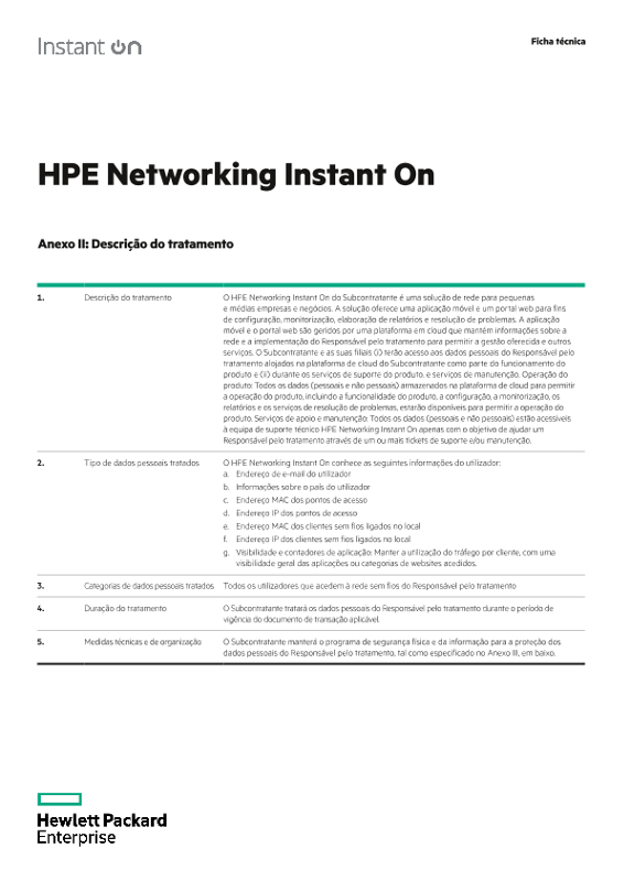 HPE Networking Instant On Anexo II e III thumbnail