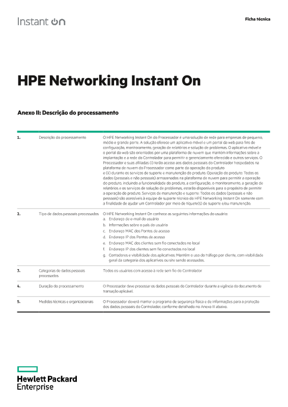 HPE Networking Instant On, Anexos II e III thumbnail