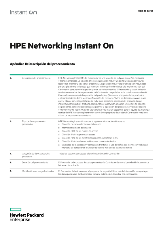 HPE Networking Instant On - Apéndices II y III thumbnail