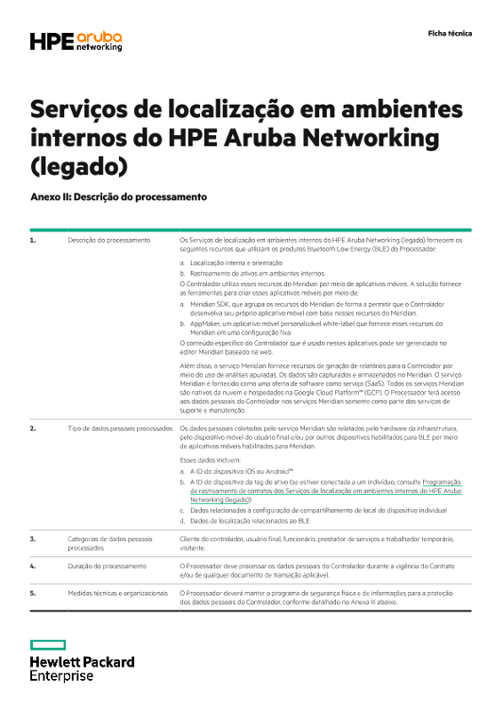 Serviços de localização em ambientes internos do HPE Aruba Networking (legado) Anexos II e III thumbnail
