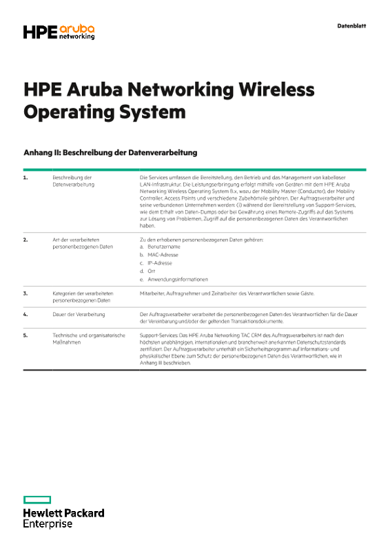 HPE Aruba Networking Wireless Operating System Anhang II und III thumbnail