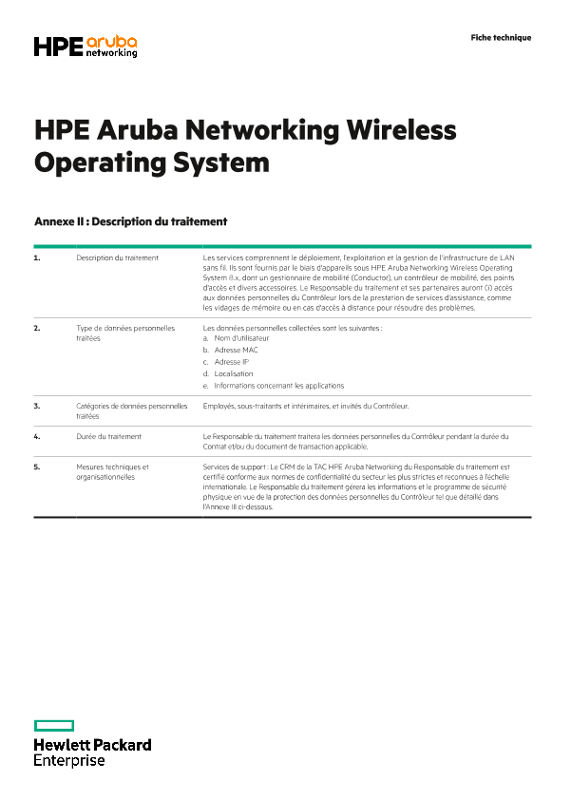 Annexes II et III de HPE Aruba Networking Wireless Operating System thumbnail