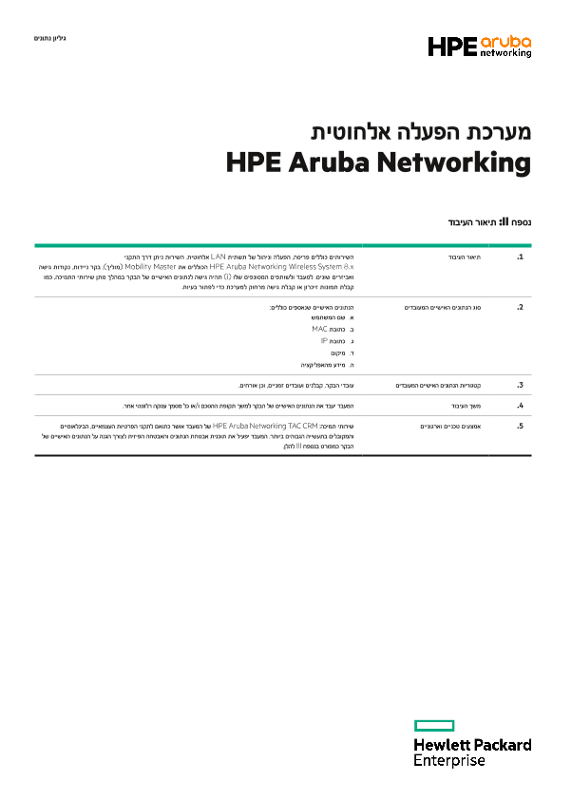 מערכת הפעלה אלחוטית HPE Aruba Networking נספח II ו-III thumbnail