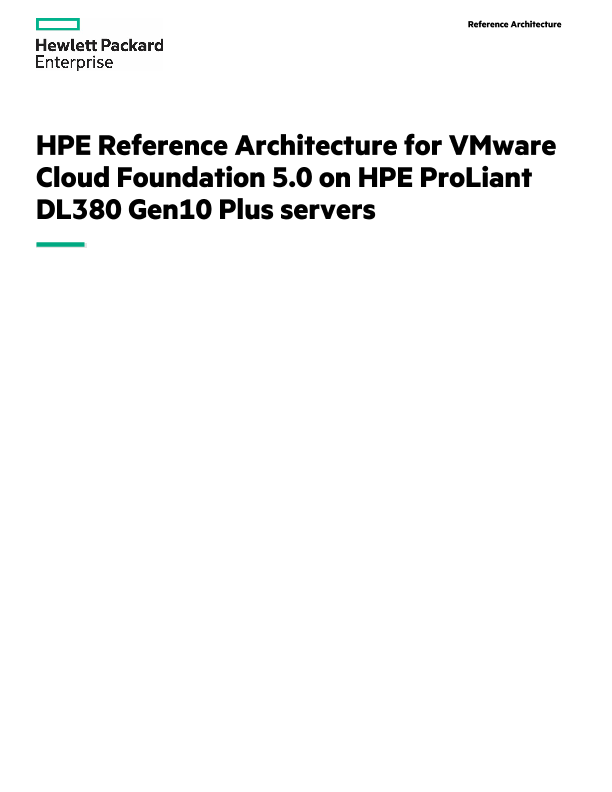 HPE Reference Architecture for VMware Cloud Foundation 5.1 on HPE ProLiant servers thumbnail