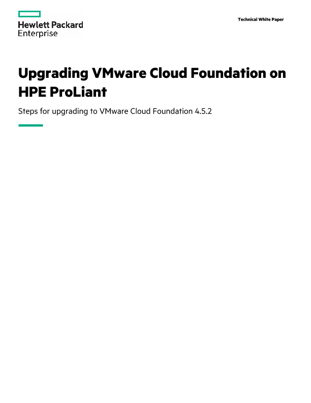 Upgrading VMware Cloud Foundation on HPE ProLiant-Steps for upgrading to VMware Cloud Foundation 4.5.2 thumbnail