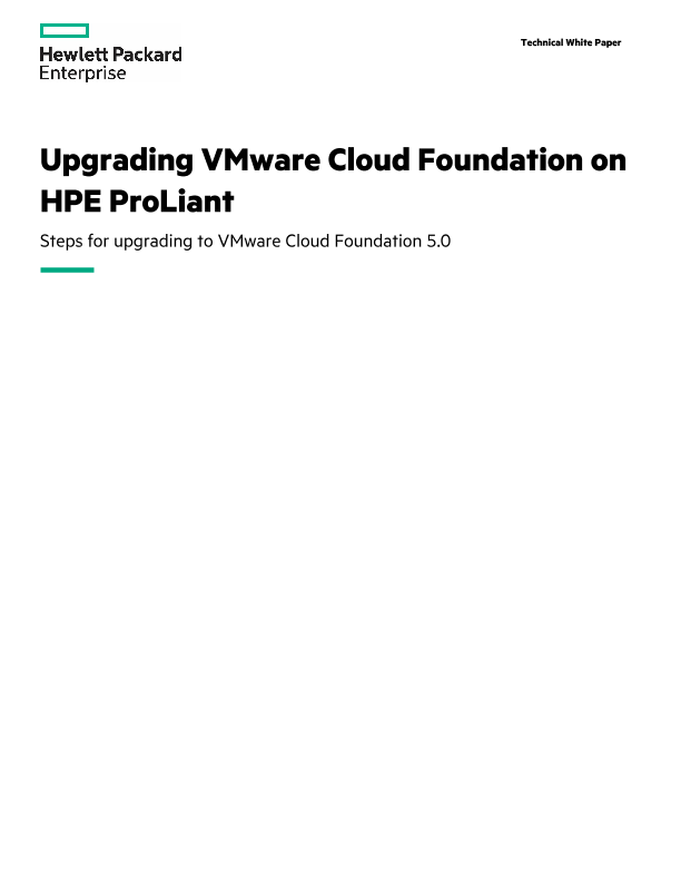 Upgrading VMware Cloud Foundation on HPE ProLiant thumbnail