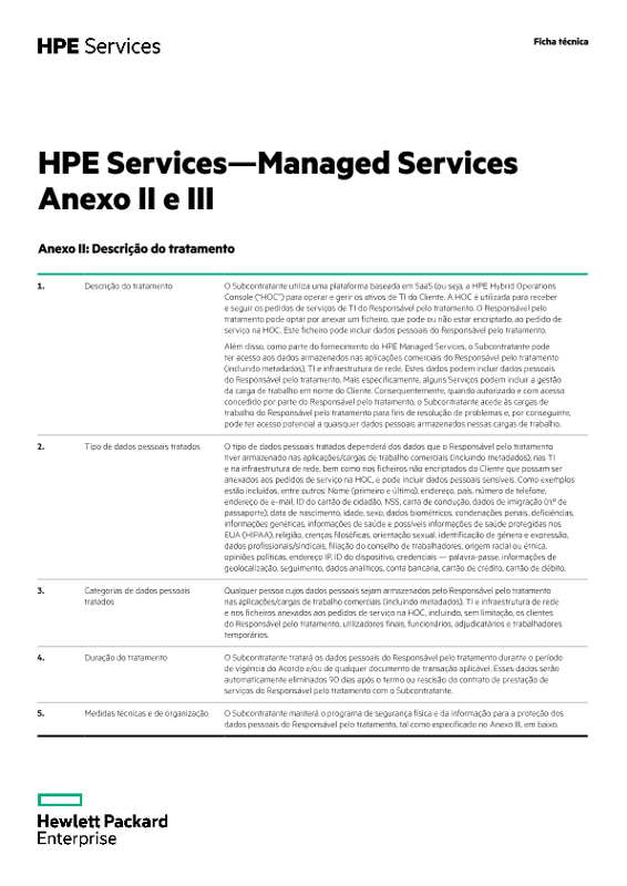 HPE Services – Managed Services, Anexo II e III thumbnail