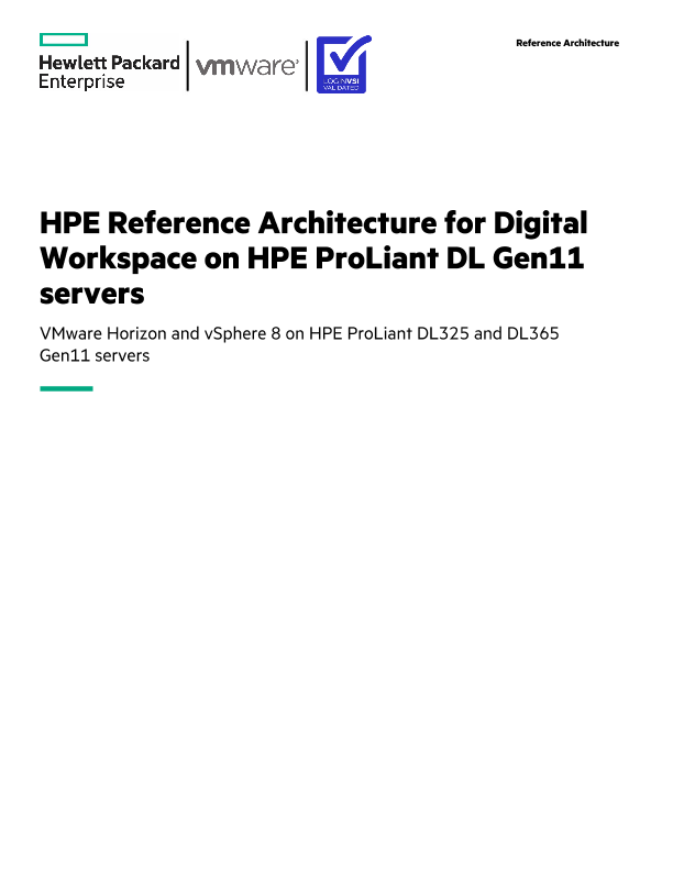 HPE Reference Architecture for Digital Workspace on HPE ProLiant DL Gen11 Servers thumbnail