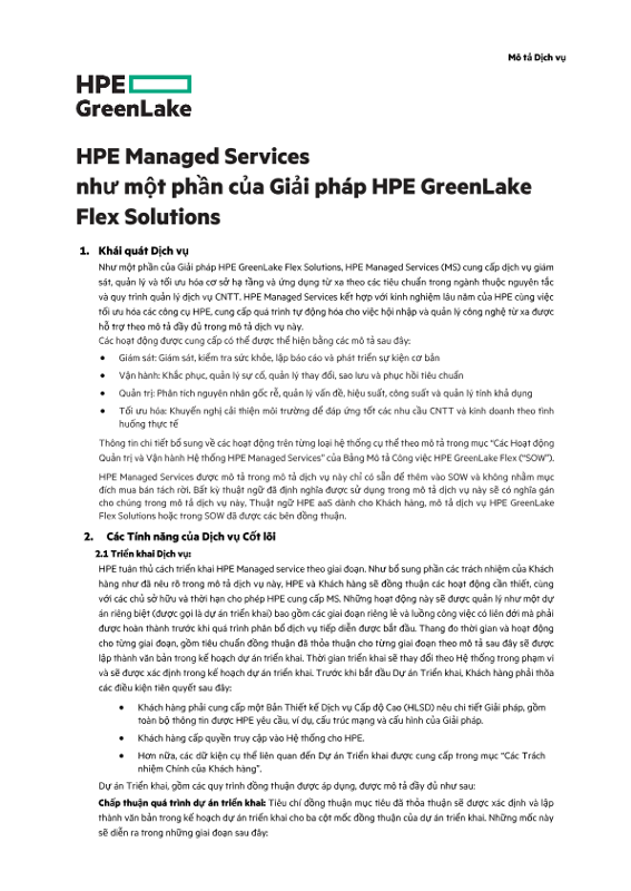 HPE Managed Services as part of an HPE GreenLake Flex Solutions thumbnail