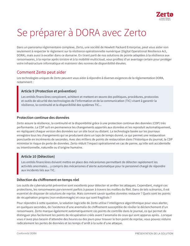 Se préparer à DORA avec Zerto thumbnail