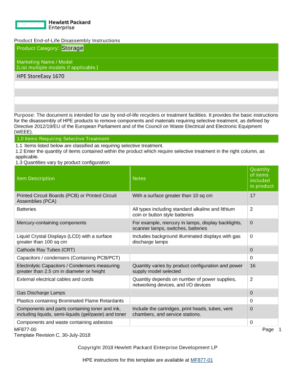 HPE StoreEasy 1670 thumbnail