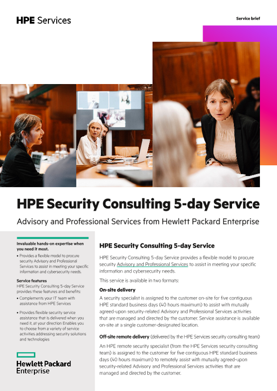 HPE Security Consulting 5-day Service thumbnail
