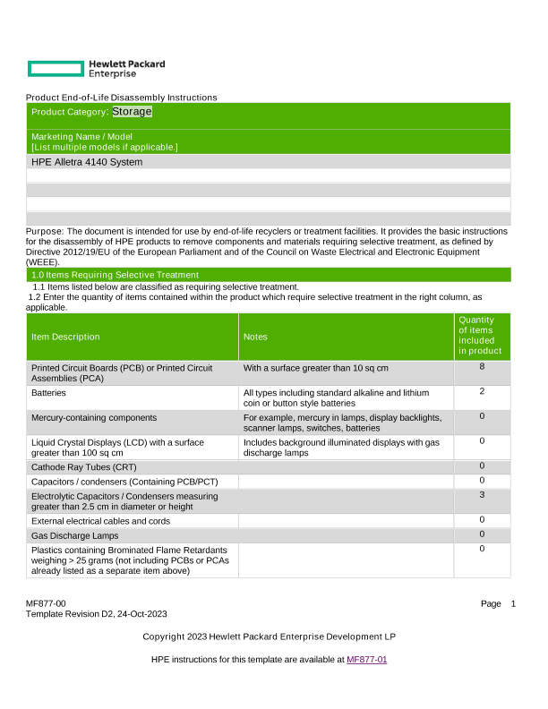 Disassembly Instruction, HPE Alletra 4140 System thumbnail