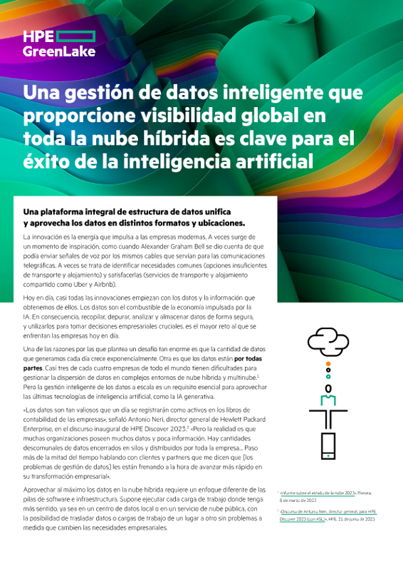 Una Gestión De Datos Inteligente Que Proporcione Visibilidad Global En Toda La Nube Híbrida Es 4643