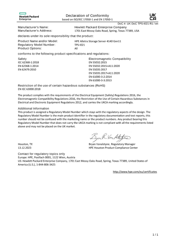 HPE Alletra Storage Server 4140 Gen11 #UKDoC TPS-I021
