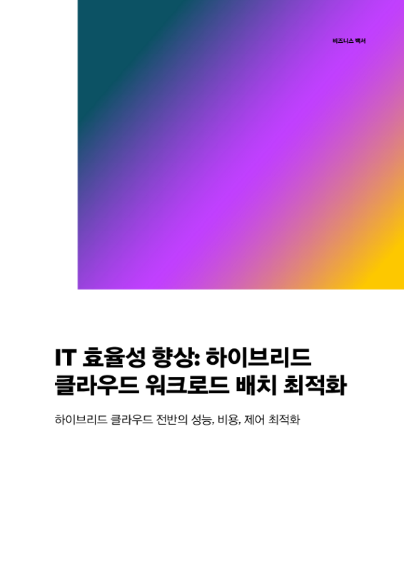IT 효율성 향상 - 하이브리드 클라우드 워크로드 배치 최적화 thumbnail