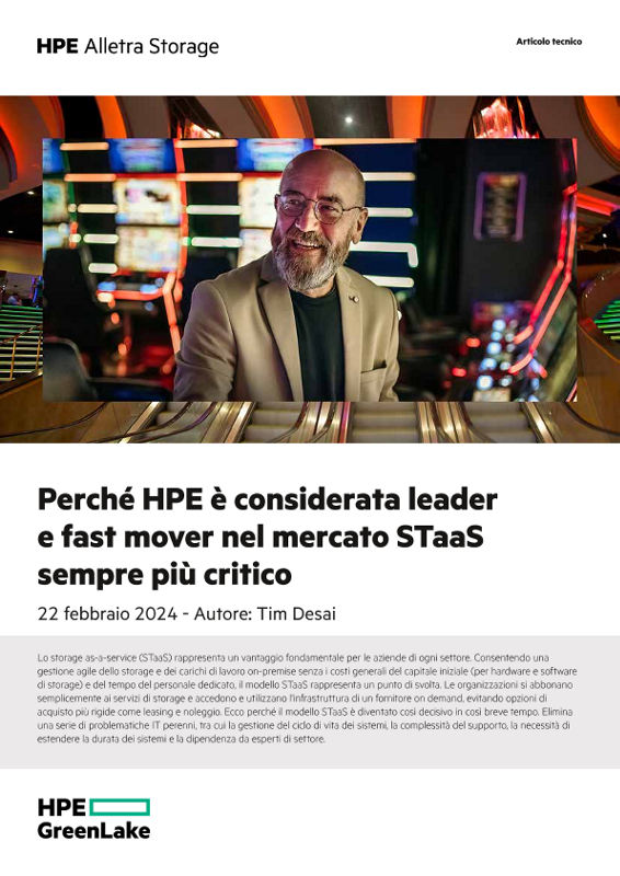 Perché HPE è considerata leader e fast mover nel mercato STaaS sempre più critico thumbnail