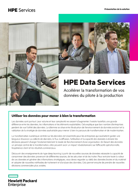 HPE Data Services – Accélérer la transformation de vos données du pilote à la production thumbnail