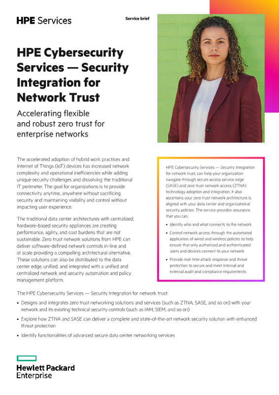 HPE Cybersecurity Services – Security Integration for Network Trust thumbnail