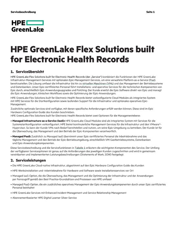 HPE GreenLake Flex Solutions built for Electronic Health Records thumbnail