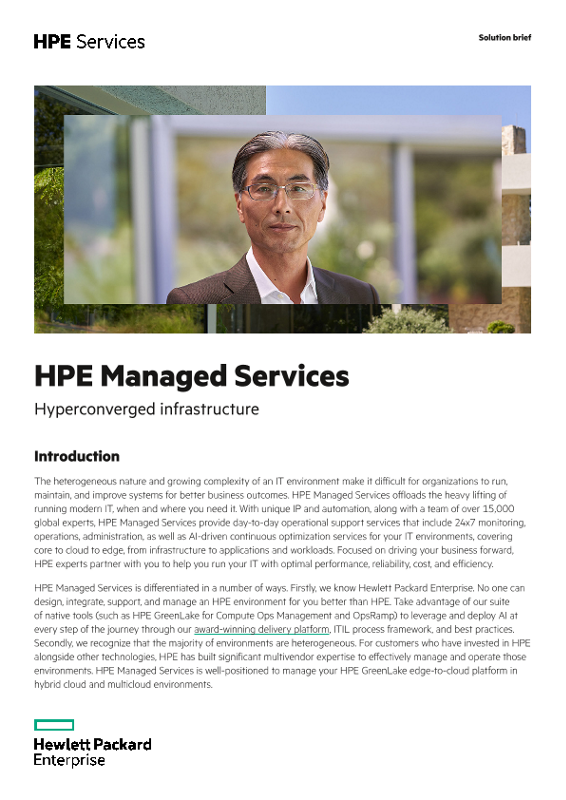 HPE Managed Services – Hyperconverged infrastructure thumbnail