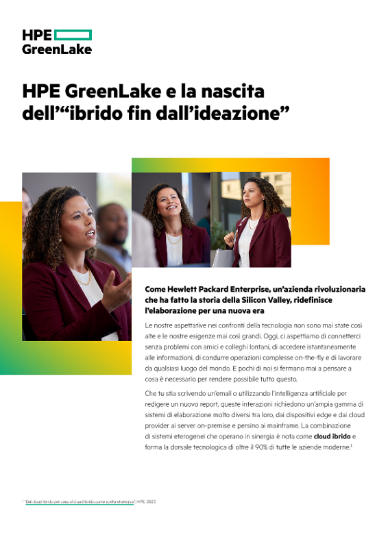 HPE GreenLake e la nascita dell’“ibrido fin dall’ideazione” thumbnail