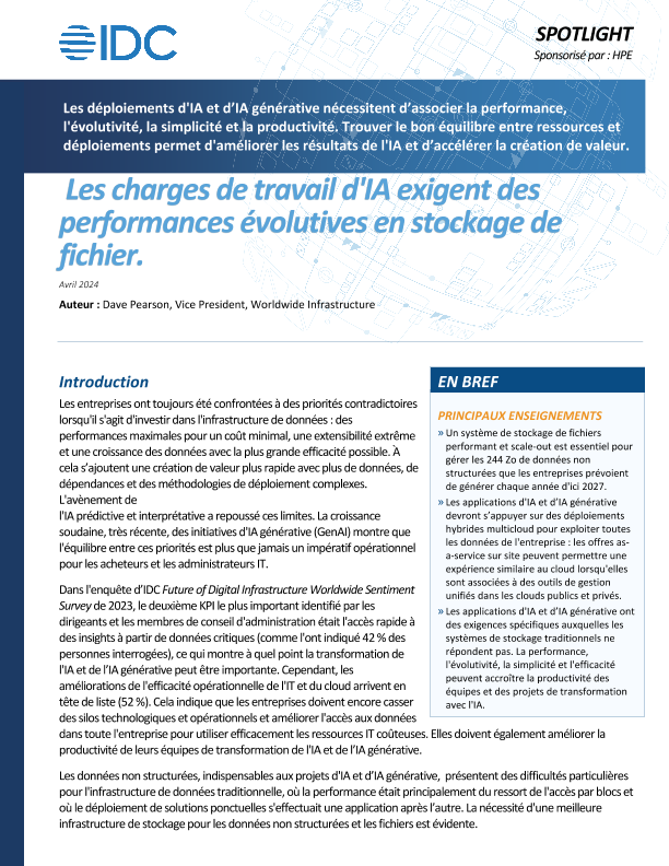 Les charges de travail d'IA exigent des performances évolutives en stockage de fichier thumbnail