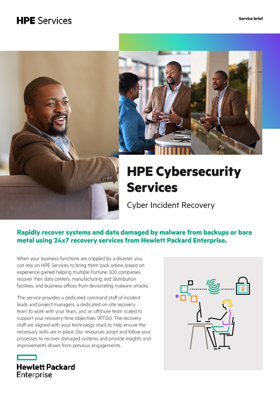 HPE Cybersecurity Services – Cyber Incident Recovery thumbnail