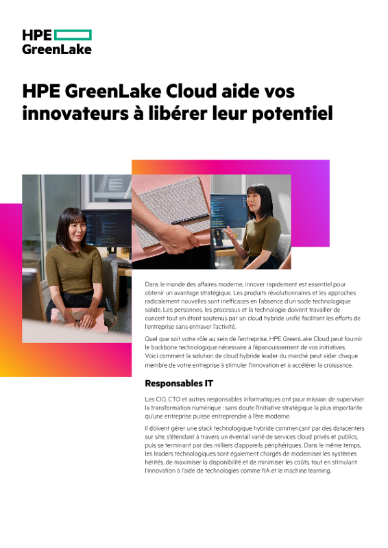 HPE GreenLake Cloud aide vos innovateurs à libérer leur potentiel thumbnail