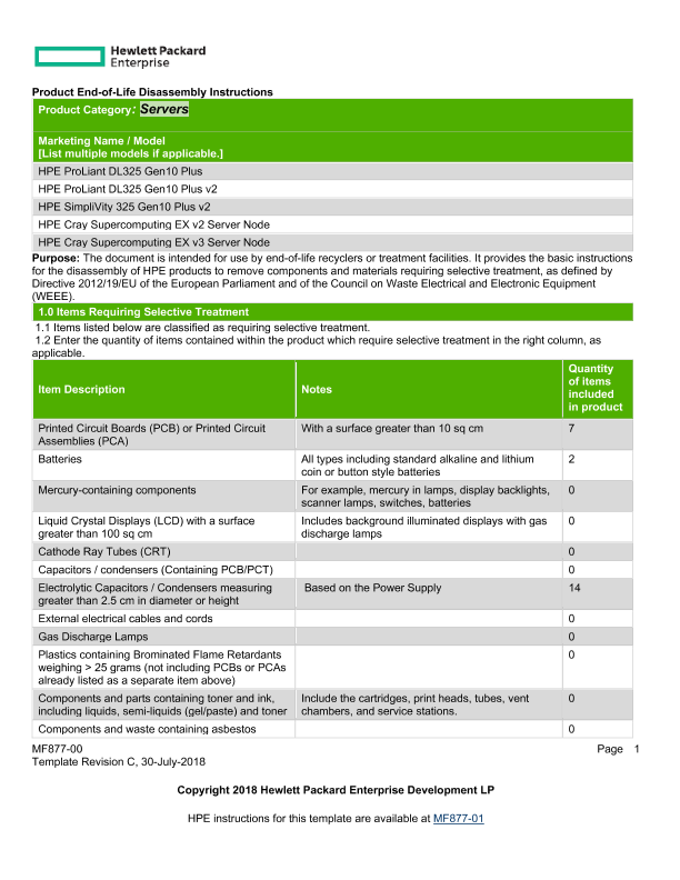 Disassembly Instruction, HPE ProLiant_SimpliVity_DL325 Gen10 Plus_325 Gen10 Plus v2_HPE Cray Supercomputing EX v2 thumbnail