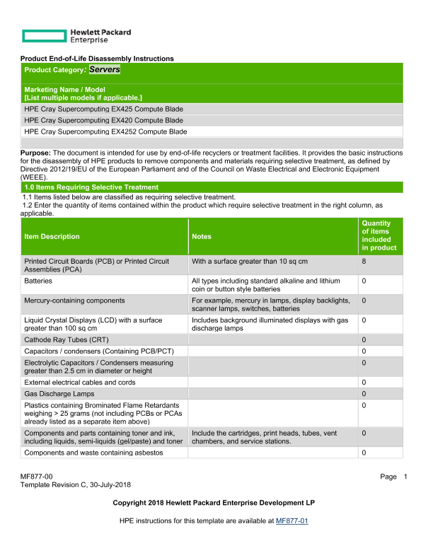 HPE Cray Supercomputing EX425_EX420_EX4252 Compute Blade thumbnail