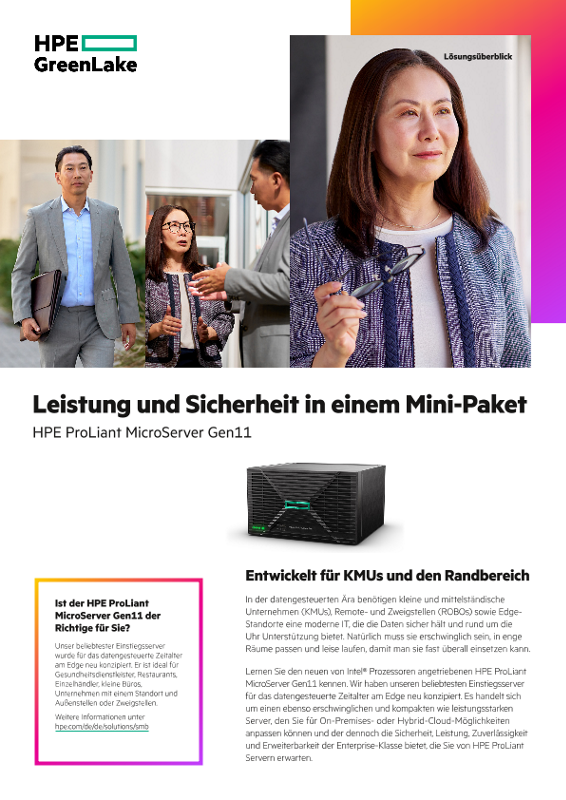 Leistung und Sicherheit in einem Mini-Paket – HPE ProLiant MicroServer Gen11 thumbnail