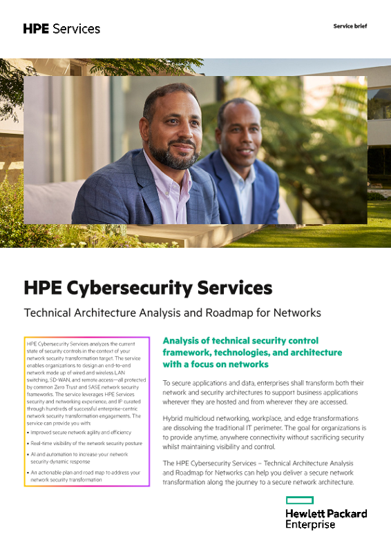 HPE Cybersecurity Services – Technical Architecture Analysis and Roadmap for Networks thumbnail