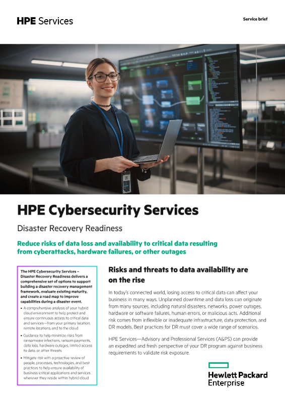 HPE Cybersecurity Services – Disaster Recovery Readiness thumbnail