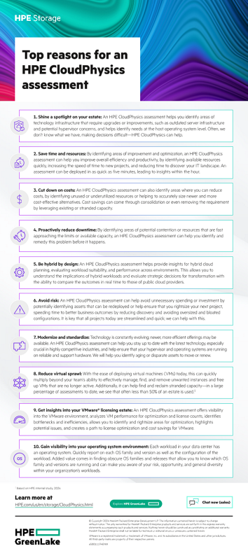 Top reasons for an HPE CloudPhysics assessment thumbnail