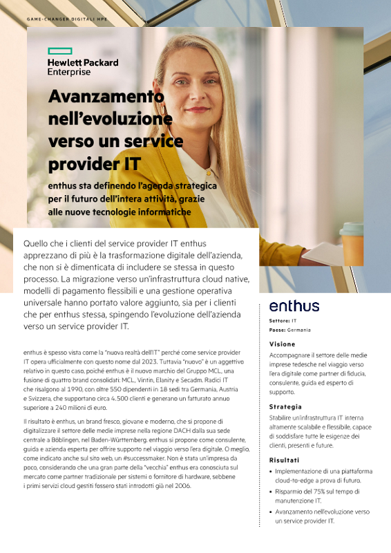 Avanzamento nell’evoluzione verso un service provider IT: enthus thumbnail