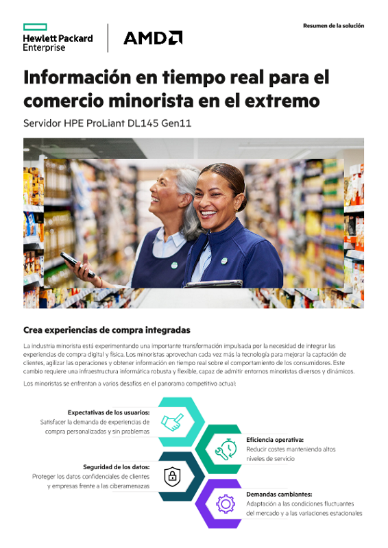 Proporciona información en tiempo real para el comercio minorista en el extremo - Servidor HPE ProLiant DL145 Gen11 thumbnail