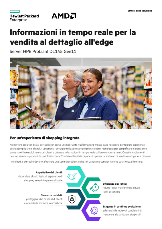 Informazioni in tempo reale per la vendita al dettaglio all'edge: server HPE ProLiant DL145 Gen11 thumbnail