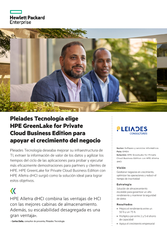 Pleiades Tecnología elige HPE GreenLake for Private Cloud Business Edition para apoyar el crecimiento del negocio thumbnail