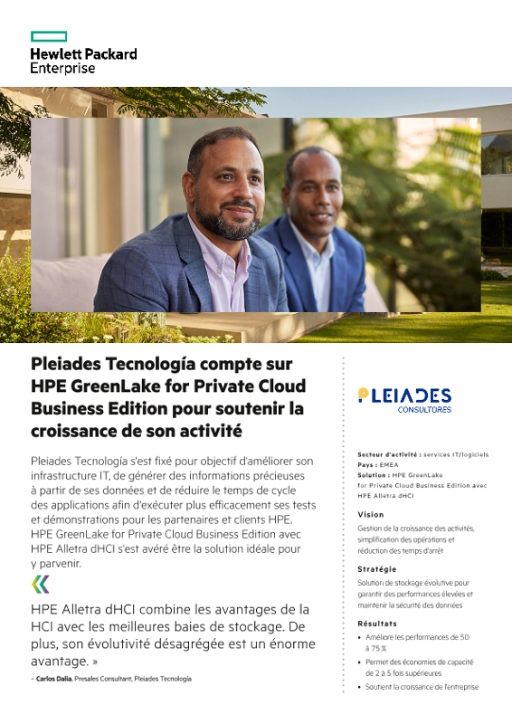 Pleiades Tecnología compte sur HPE GreenLake for Private Cloud Business Edition pour soutenir la croissance de son activité thumbnail