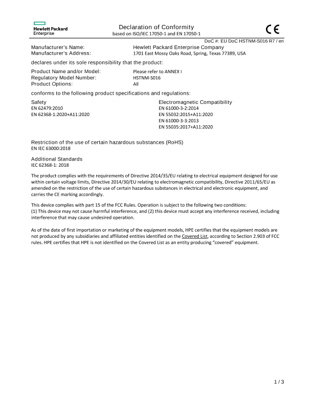 HPE MSA 2060 2U 12d LFF Drv Enclosure #EUDoC HSTNM-S016 thumbnail