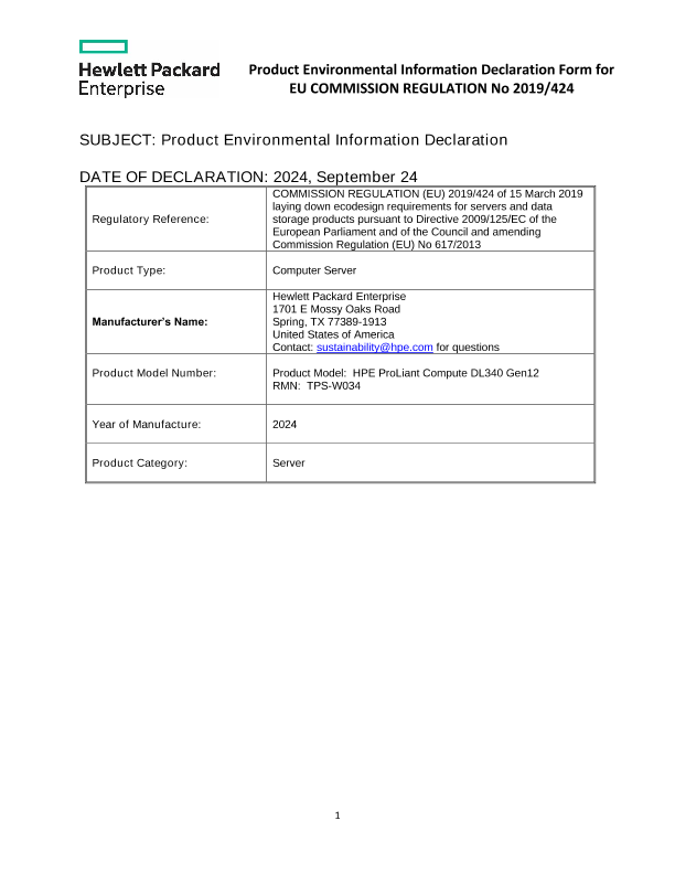 HPE ProLiant Compute DL340 Gen12 thumbnail