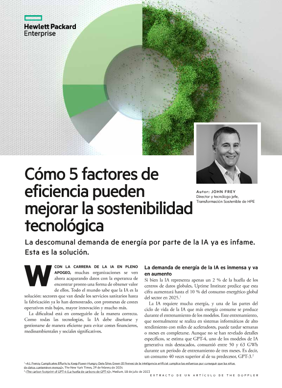 Cómo 5 factores de eficiencia pueden mejorar la sostenibilidad tecnológica. Un artículo de The Doppler thumbnail