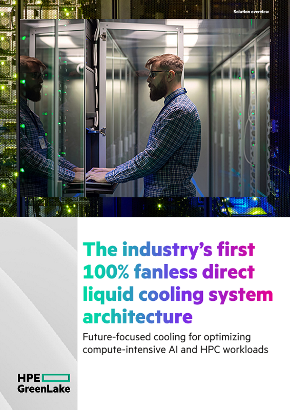 The industry’s first 100% fanless direct liquid cooling system architecture