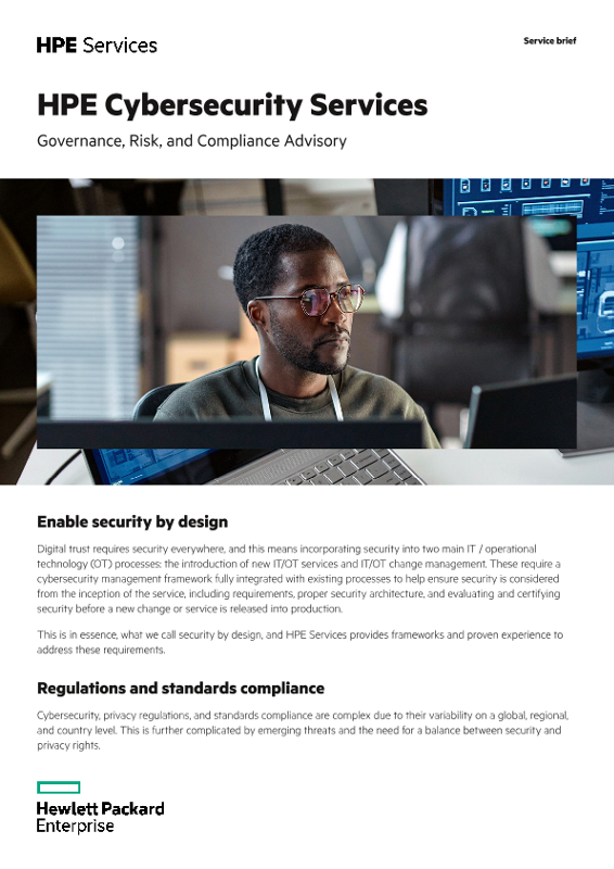 HPE Cybersecurity Services Governance, Risk, and Compliance Advisory thumbnail